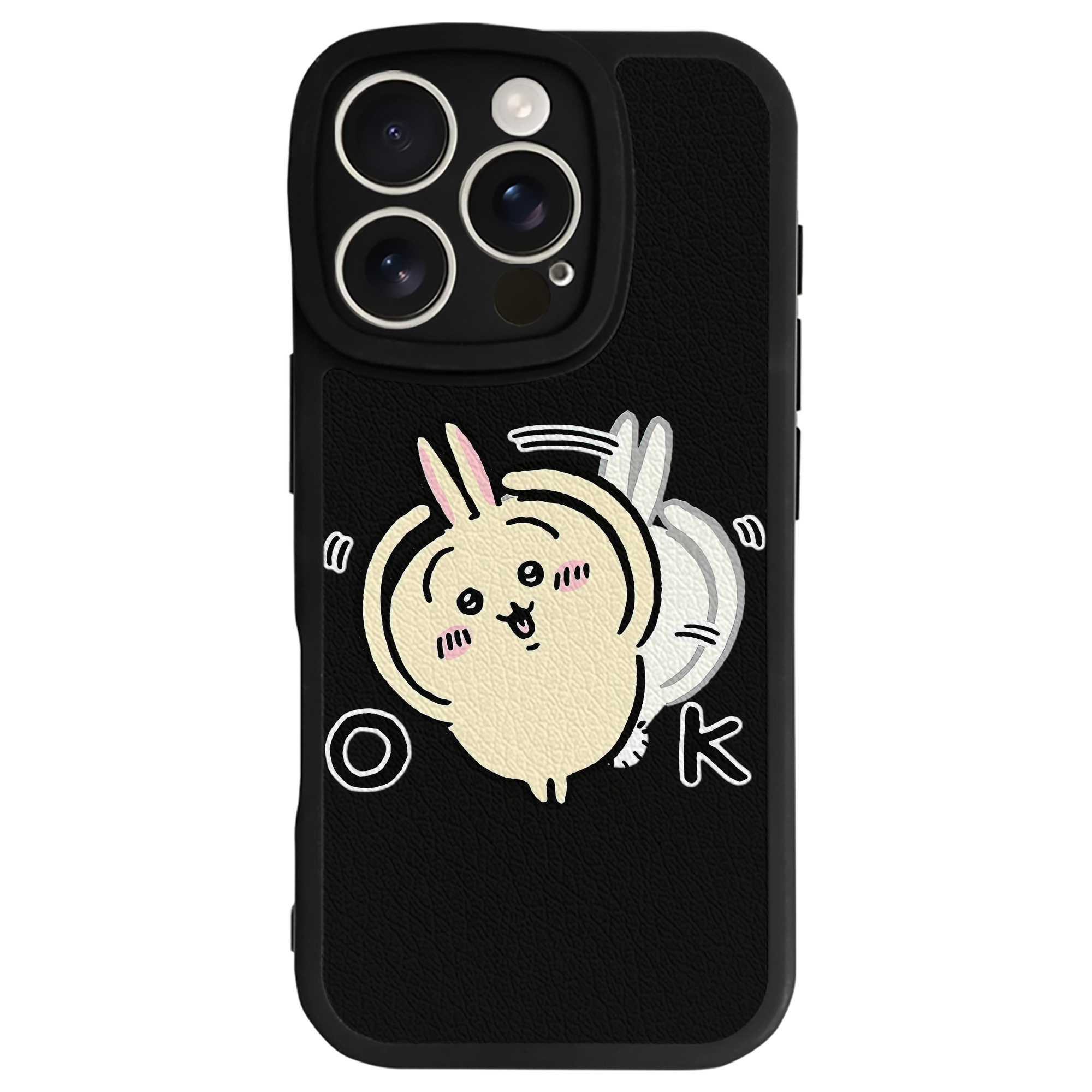 （画像用） ちいかわ うさぎ Chii-kawa usagi 【iPhone 16シリーズ対応】シリコンスマホケース（レザー調） 材質：シリコン
